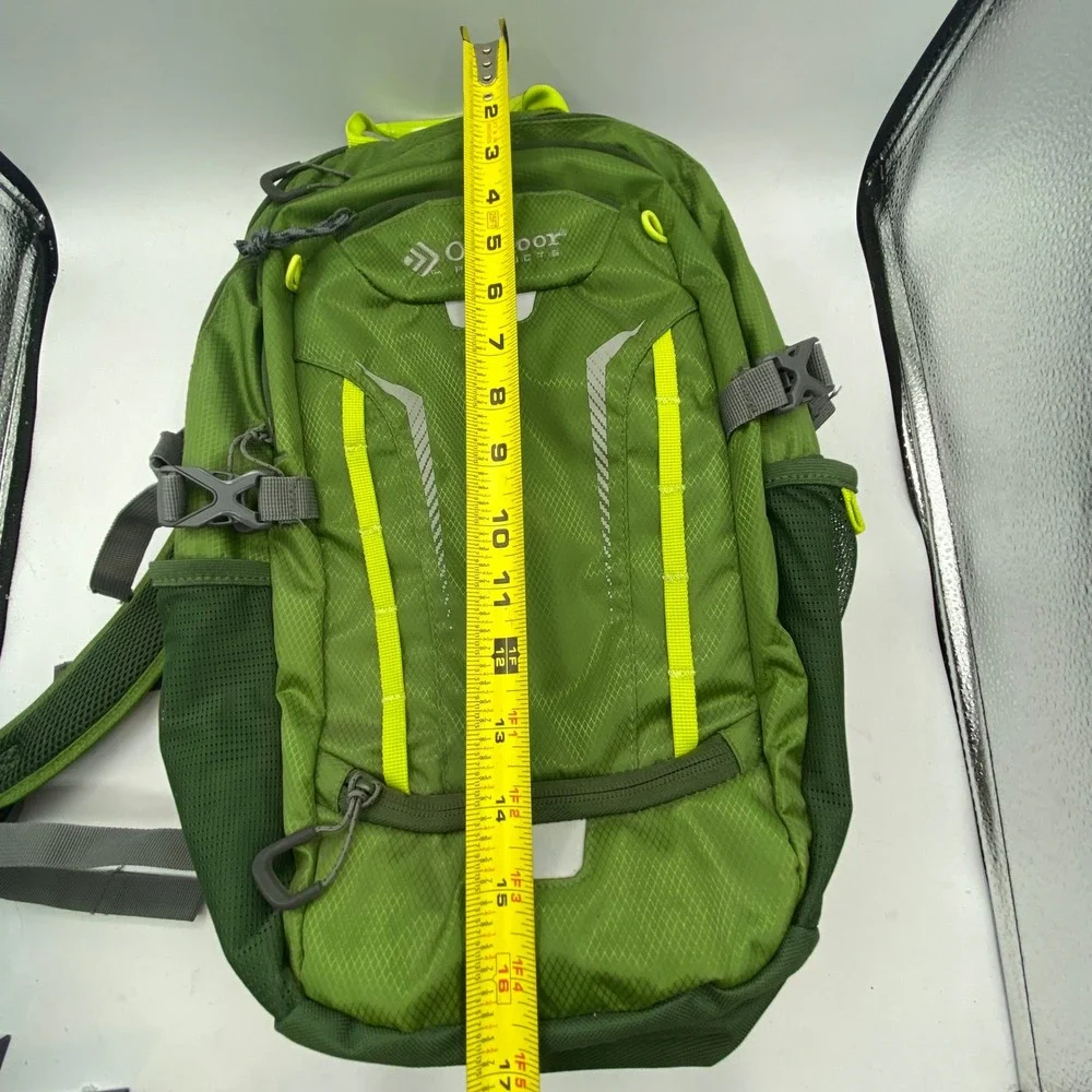 Outdoor Products Green Ripstop Hiking Daypack Backpack Reflective Accent School
